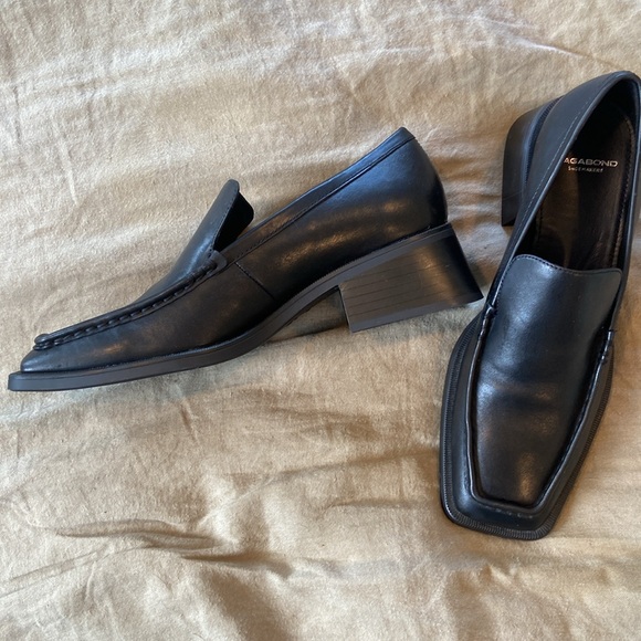 Vagabond Square Toe Black Loafer - Picture 2 of 4